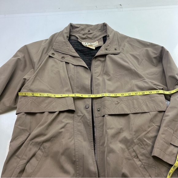 L.L.Bean 90s y2k women’s gray brown zip up trench ciat M L80-2 - Picture 4 of 5